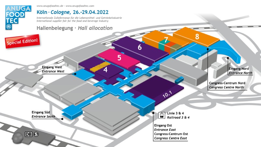 Anuga FoodTec Hallenbelegung