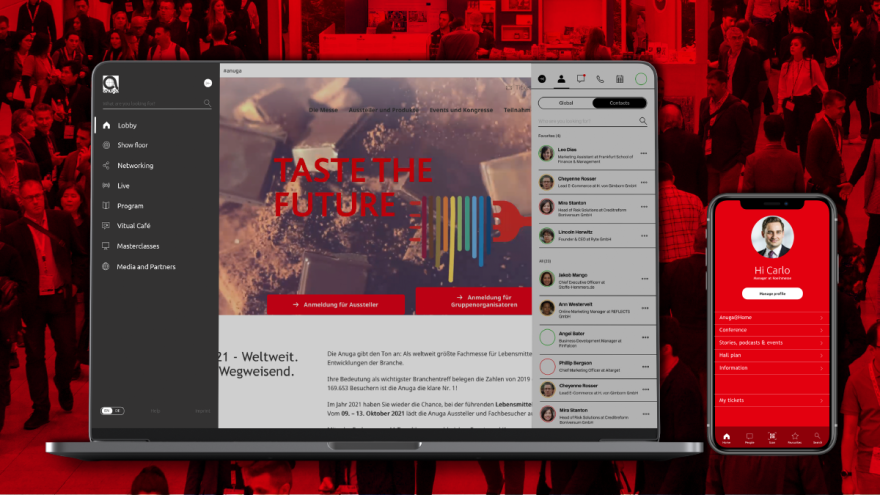Screen with Anuga website