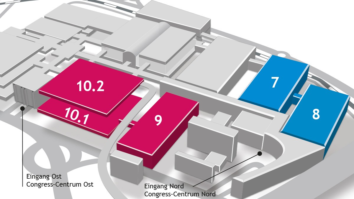 Graphic of the hall plan for aquanale