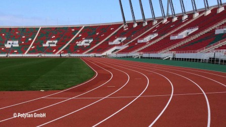 Polytan track in a stadium in Morocco Polytan track in a stadium in Morocco