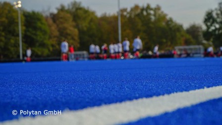 Hockey synthetic turf captivates with its blue pitch colour Hockey synthetic turf captivates with its blue pitch colour