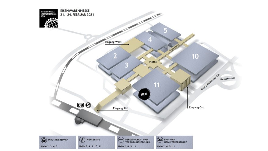 Hallenbelegungsplan EISENWARENMESSE 2021 Hallenbelegungsplan EISENWARENMESSE 2021