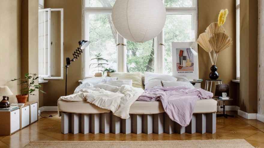Roominabox-startup-corrugated board-bed Corrugated board bed by furniture star-tup Roominabox
