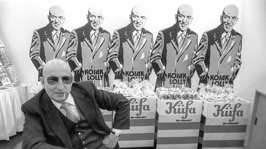 Kuefa Werk advertises its lollies in 1977 with the well-known TV character Kojak at ISM Kuefa Werk advertises its lollies in 1977 with the well-known TV character Kojak at ISM