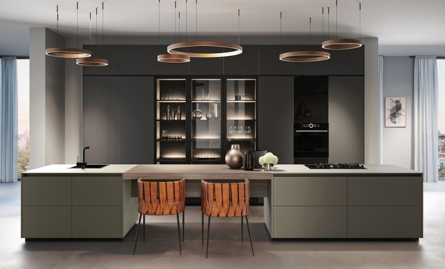 Dusty Colours create a pleasant atmosphere in the kitchen Dusty Colours create a pleasant atmosphere in the kitchen