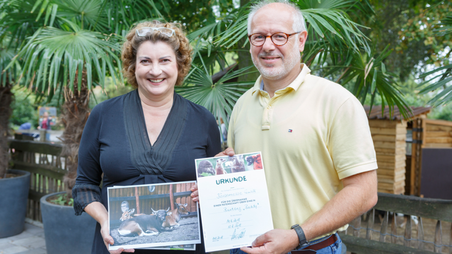 Katharina C. Hamma, Geschäftsführerin Koelnmesse GmbH, und Zoodirektor Prof. Theo Pagel