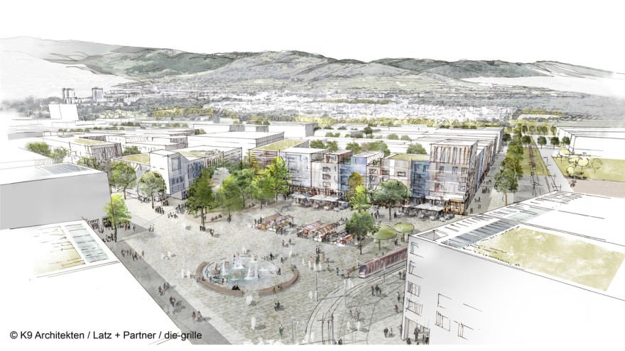 The design of the new Dietenbach district combines modern sustainability standards with long-established settlement structures. © City of Freiburg The design of the new Dietenbach district combines modern sustainability standards with long-established settlement structures. © City of Freiburg