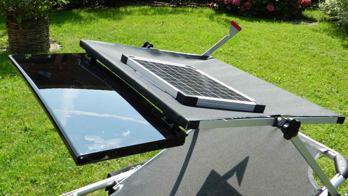 Garden lounger with holder for tablet or smartphone © Horst Veith Garden lounger with holder for tablet or smartphone © Horst Veith