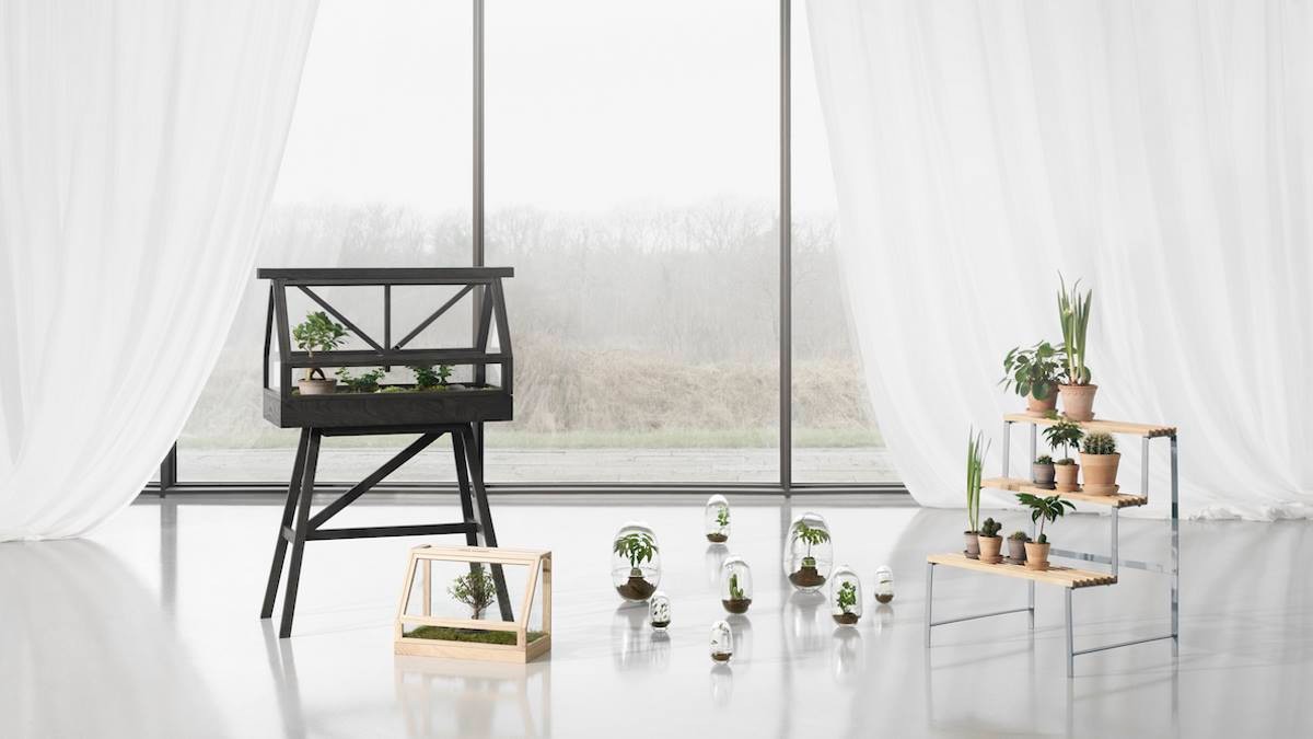 Greenhouses and flower pot stand © Design House Stockholm Greenhouses and flower pot stand © Design House Stockholm