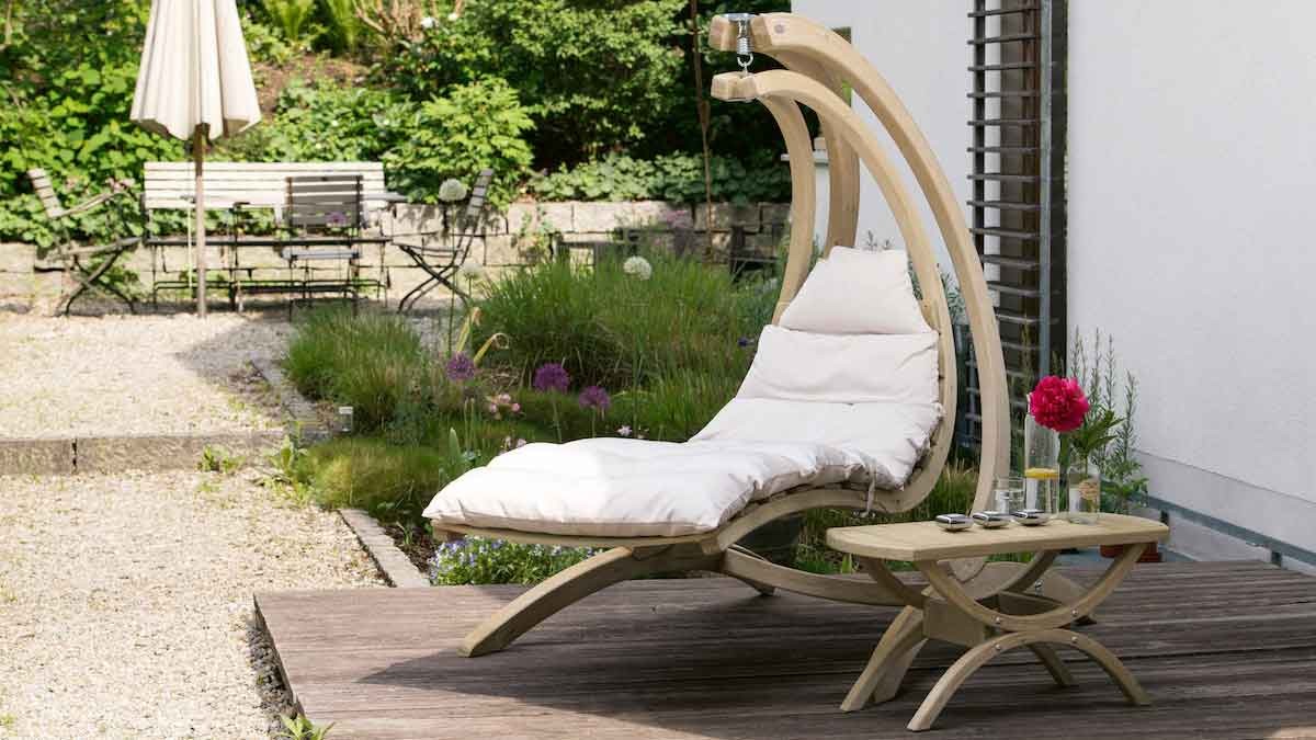 Swing-Lounger von Amazonas aus Recycling-Baumwolle und zertifiziertem Holz © Amazonas Swing-Lounger von Amazonas aus Recycling-Baumwolle und zertifiziertem Holz © Amazonas