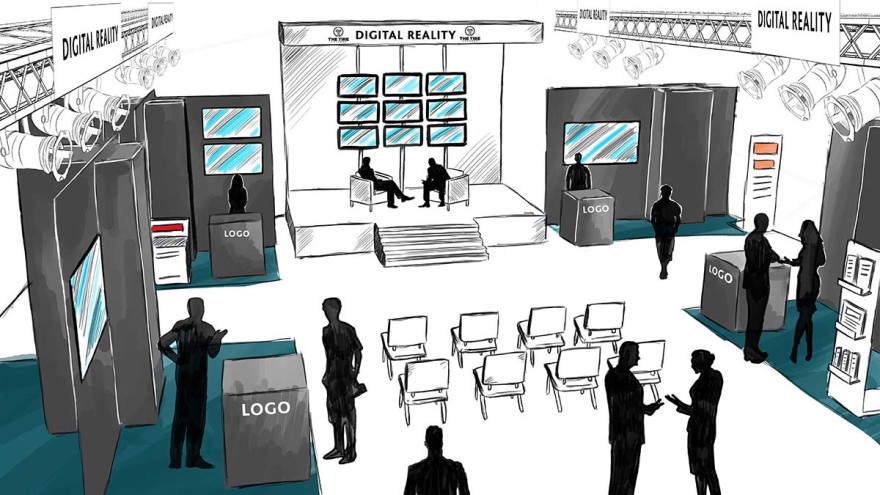Digital Reality sketch of the area in the exhibition hall Digital Reality sketch of the area in the exhibition hall